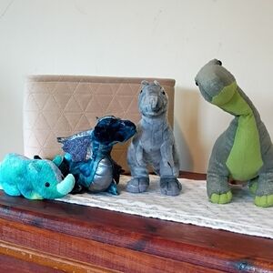 Blue and Green Stuffed Dinosaur Toy